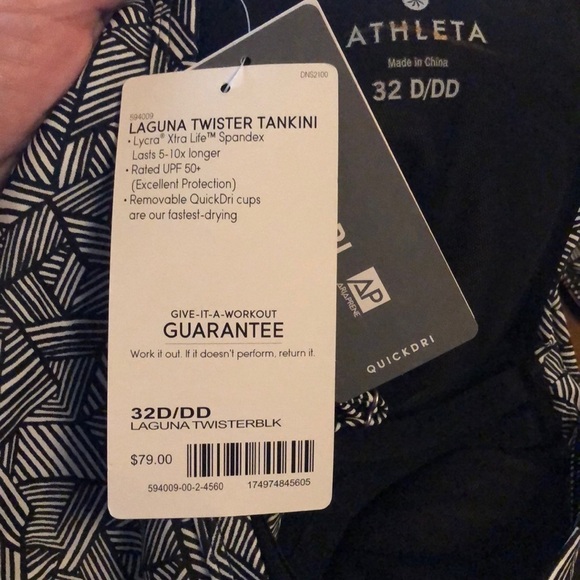 Athleta Tankini Top NWT 32D 32DD, Laguna Twister - Picture 4 of 10